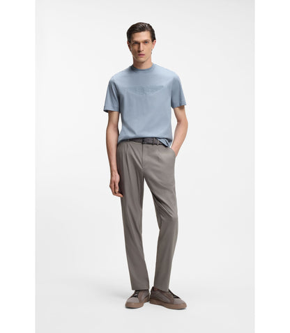 Boss X Aston Martin Mercerized Cotton T Shirt With Wing Detail Light Blue