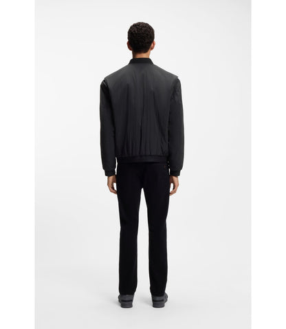 Boss Water Repellent Bomber Jacket In Cotton Touch Fabric Black