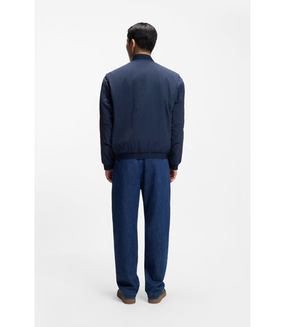 Boss Water Repellent Bomber Jacket In Cotton Touch Fabric Light Blue