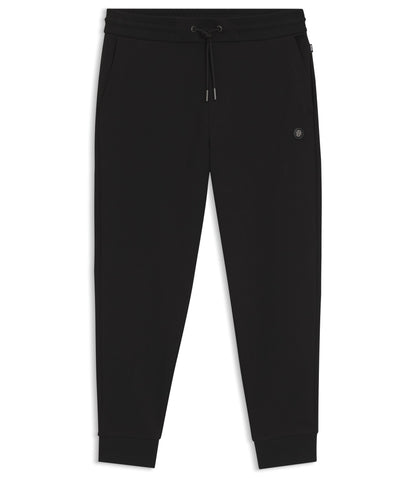 Boss Cotton Blend Track Pants With Double B Monogram Badge Black
