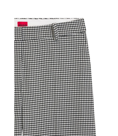 Hugo Houndstooth Straight Leg Trousers In Stretch Fabric Patterned Women's