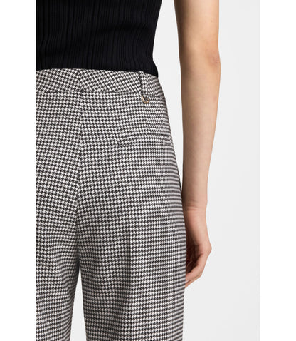 Hugo Houndstooth Straight Leg Trousers In Stretch Fabric Patterned Women's