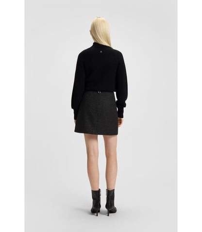 Hugo Boucl Mini Skirt With Chain Tape Black Women's
