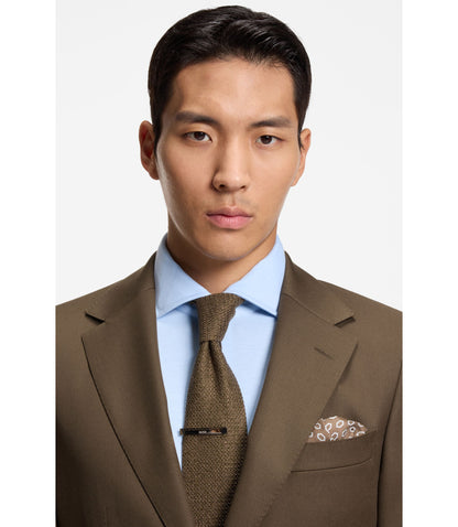 Boss Regular Fit Jacket In Virgin And Textured Wool Light Green