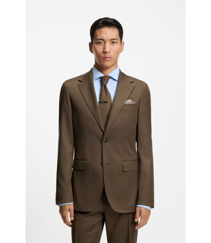Boss Regular Fit Jacket In Virgin And Textured Wool Light Green
