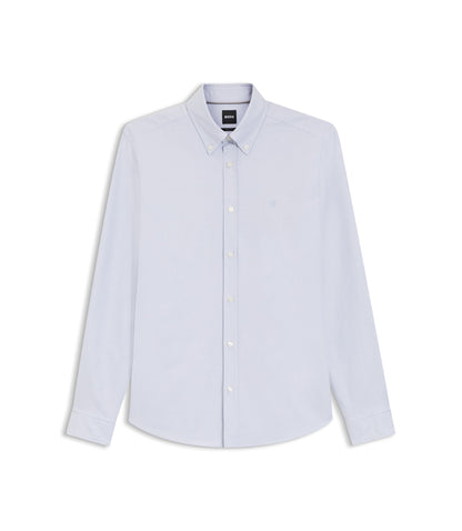 Boss Regular Fit Shirt In Oxford Cotton Light Purple