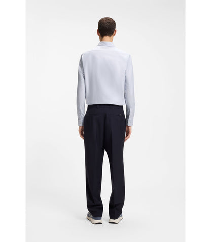 Boss Regular Fit Shirt In Oxford Cotton Light Purple
