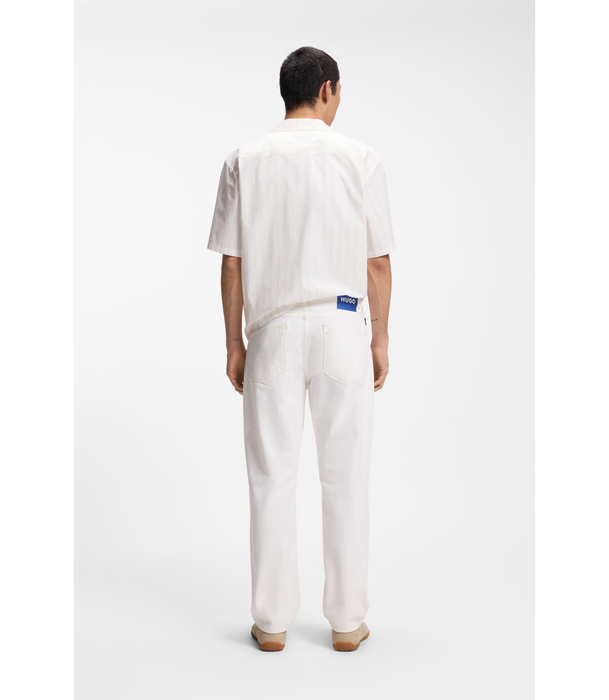 Hugo Regular Fit Jeans In White Denim White