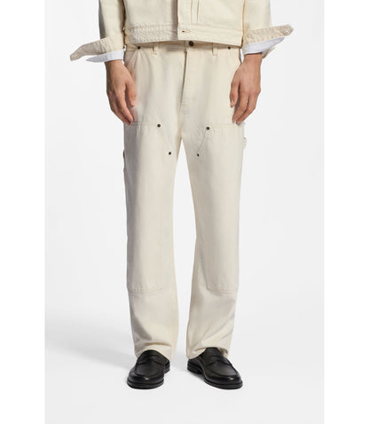 Hugo Loose Fit Jeans In Ecru Denim White