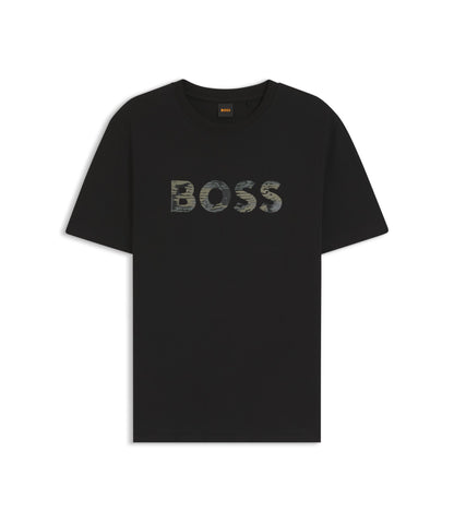 Boss Regular Fit T Shirt In Cotton Jersey Black