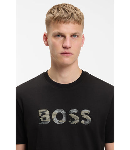 Boss Regular Fit T Shirt In Cotton Jersey Black