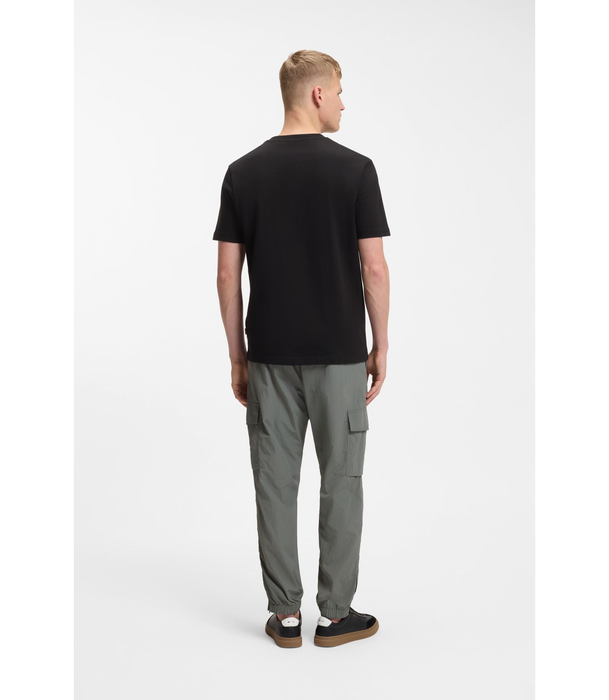Boss Regular Fit T Shirt In Cotton Jersey Black