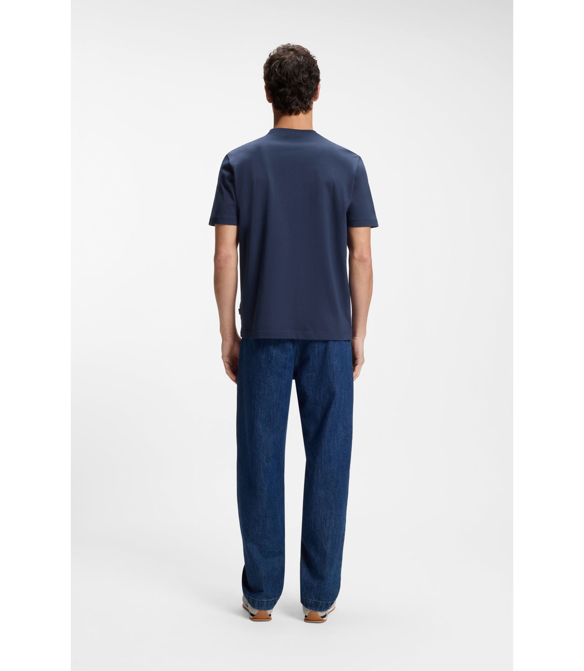 Boss Regular Fit T Shirt In Cotton Jersey Light Blue