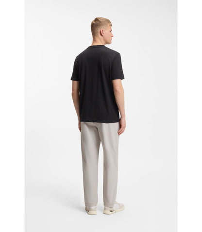 Boss Printed Artwork T Shirt In Cotton Jersey Black
