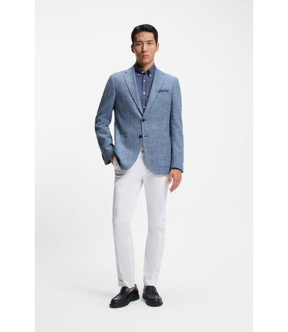 Boss Slim Fit Shirt In Cotton Blend Poplin Light Blue