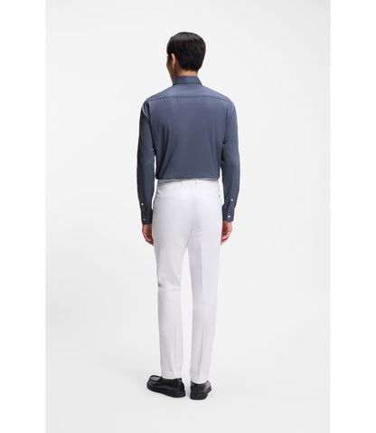 Boss Slim Fit Shirt In Cotton Blend Poplin Light Blue
