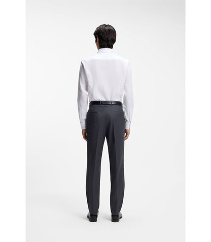 Boss Wrinkle Resistant Slim Fit Shirt In A Cotton Blend White