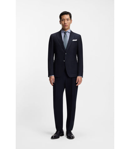 Boss Wrinkle Resistant Slim Fit Shirt In A Cotton Blend Blue