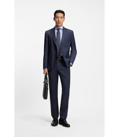 Boss Wrinkle Resistant Slim Fit Shirt In A Cotton Blend Light Blue