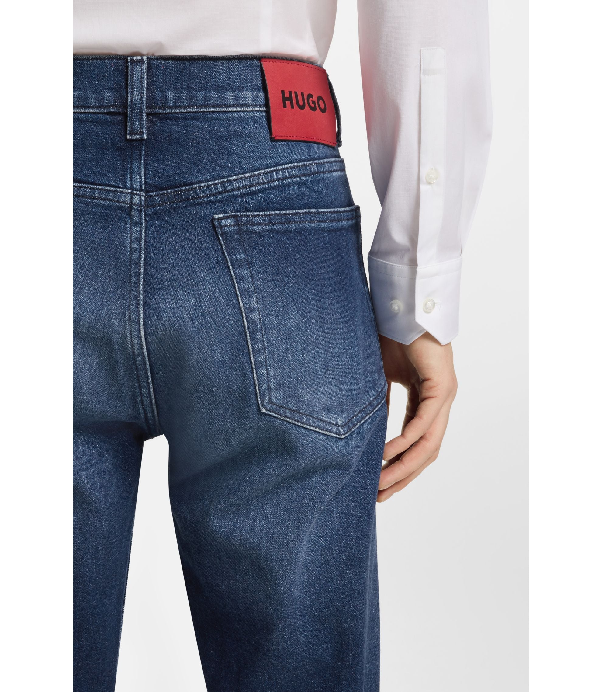 Hugo Blue Slim Fit Jeans In Comfort Stretch Denim Blue