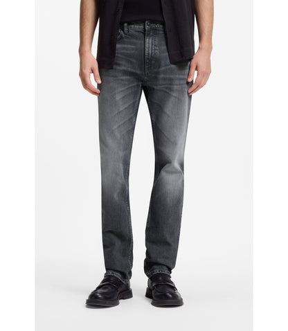 Hugo Slim Fit Jeans In Gray Comfort Stretch Denim Grey