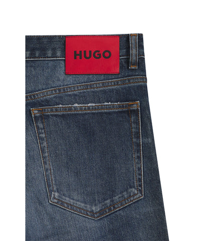 Hugo Blue Slim Fit Jeans In Comfort Stretch Denim Blue