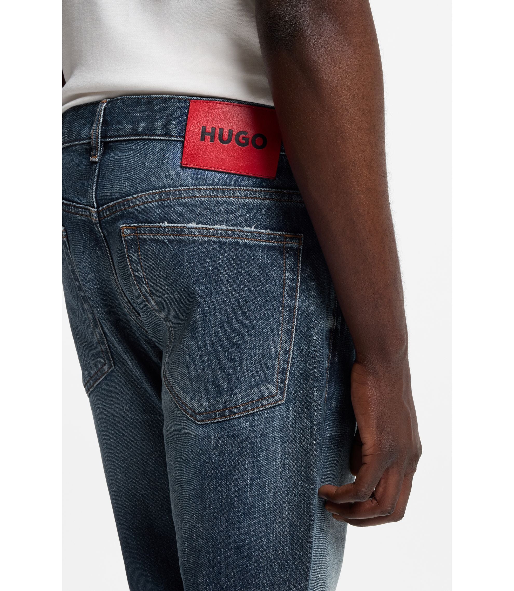 Hugo Blue Slim Fit Jeans In Comfort Stretch Denim Blue