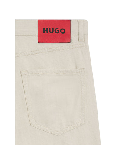 Hugo Relaxed Tapered Fit Jeans In Ecru Denim White