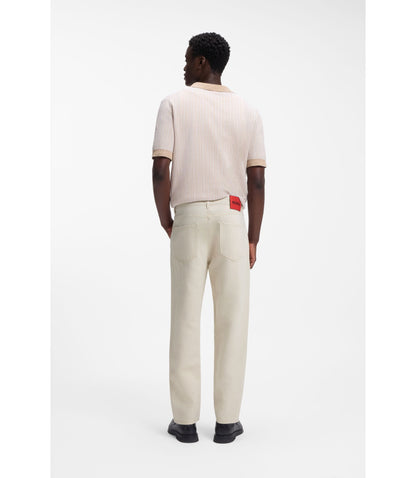 Hugo Relaxed Tapered Fit Jeans In Ecru Denim White