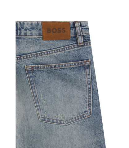 Boss Blue Jeans In Japanese Denim Turquoise