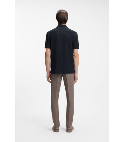 Boss X Aston Martin Polo Shirt In Cotton Jacquard Dark Blue