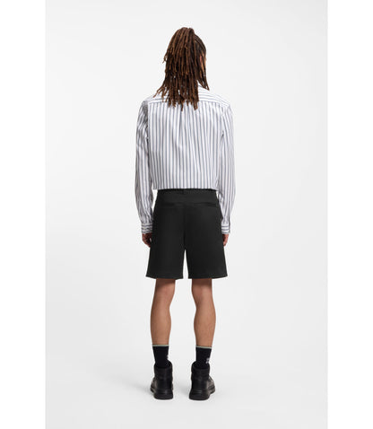 Hugo Slim Fit Shorts In Stretch Cotton Twill Black