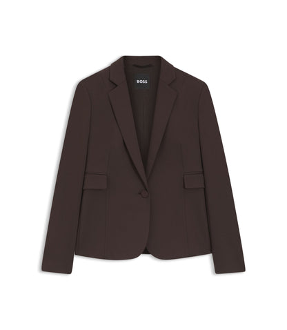 Boss Slim Fit Blazer With Angled Darts Dark Brown Women's