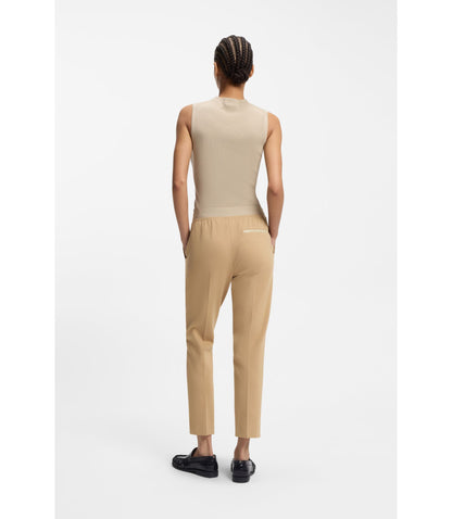 Boss Slim Fit Trousers In Stretch Jersey Light Beige Women's