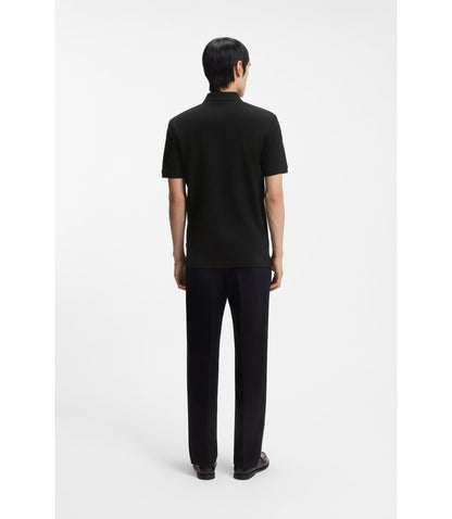 Boss Year Of The Horse Logo Artwork Polo Shirt In Cotton Piqu Black
