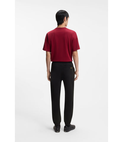 Boss Year Of The Horse Logo Artwork Tracksuit Bottoms In Cotton Terry Black