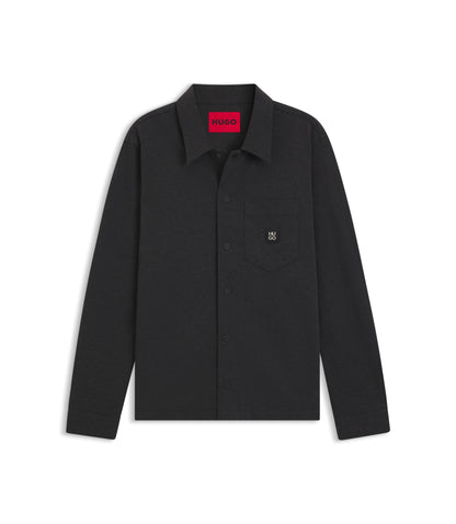 Hugo Oversized Fit Shirt In A Cotton Blend Grey