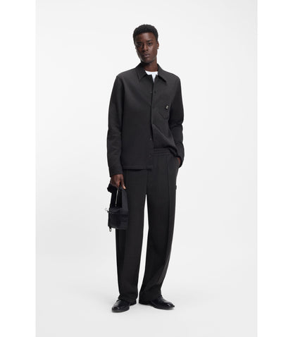 Hugo Oversized Fit Shirt In A Cotton Blend Grey