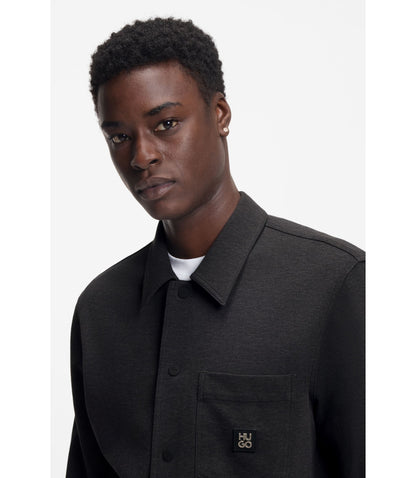 Hugo Oversized Fit Shirt In A Cotton Blend Grey