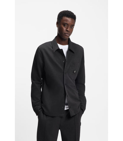 Hugo Oversized Fit Shirt In A Cotton Blend Grey