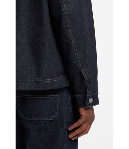 Boss Indigo Denim Jacket With Contrast Collar Dark Blue