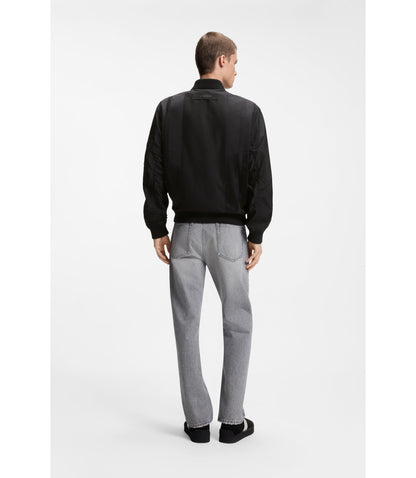 Hugo Water Repellent Bomber Jacket In Coated Satin Black
