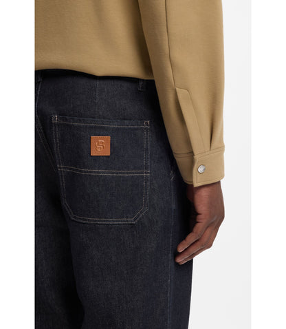 Boss Indigo Regular Fit Jeans In Stretch Denim Dark Blue
