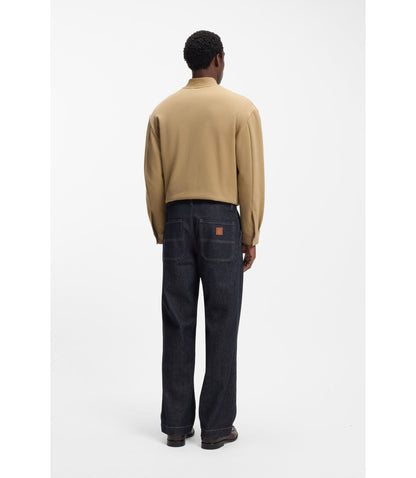 Boss Indigo Regular Fit Jeans In Stretch Denim Dark Blue