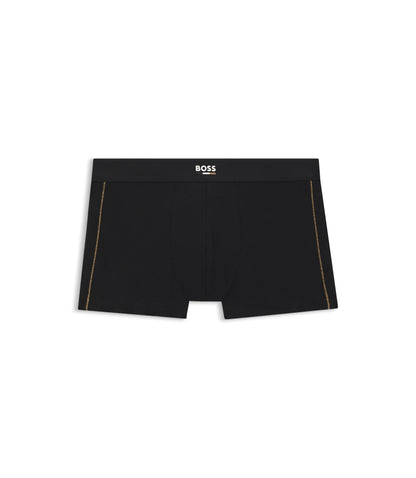 Boss Seam Stitching Trunks In Stretch Cotton Black