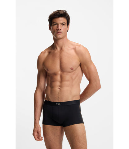 Boss Seam Stitching Trunks In Stretch Cotton Black
