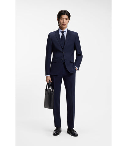 Boss Checked Regular Fit Shirt In Italian Made Cotton Twill Light Blue
