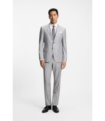 Boss Regular Fit Shirt In Italian Monogrammed Cotton White