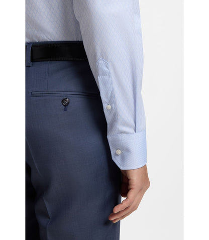 Boss Wrinkle Resistant Regular Fit Shirt In Cotton Light Blue