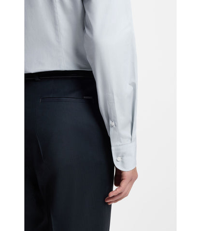 Boss Slim Fit Shirt In Italian Made Cotton Chambray Light Green
